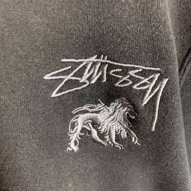 【希少デザイン】ステューシー☆ワンポイント刺繍　パーカー　入手困難　ライオン 8