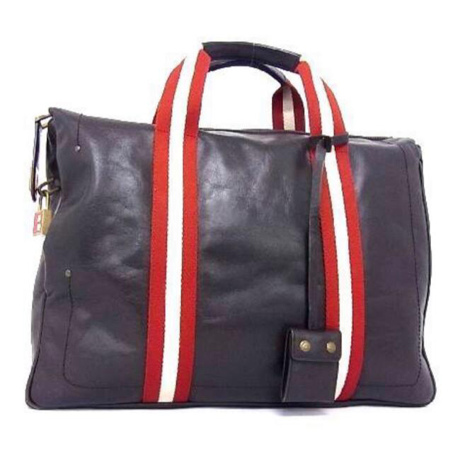 □美品□BALLYレッドライン レザー ビジネスバッグ ダーク □美品□BALLYレッドライン レザー ビジネスバッグ ダーク