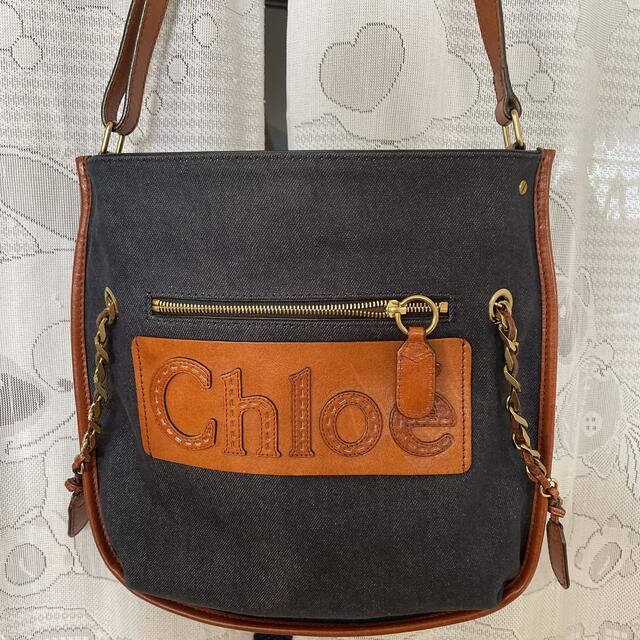 Chloe クロエ　ショルダーバッグ  デニム×レザー