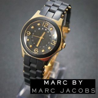 マークバイマークジェイコブス(MARC BY MARC JACOBS)の【稼働品】マークバイマークジェイコブス　PELLY　ブラック　電池交換済(腕時計)