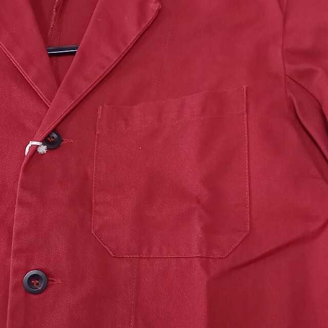 【新品未使用】ヤーモ　Yarmo チェスター　ワーク　赤　ワインレッド　Lサイズ メンズのジャケット/アウター(チェスターコート)の商品写真