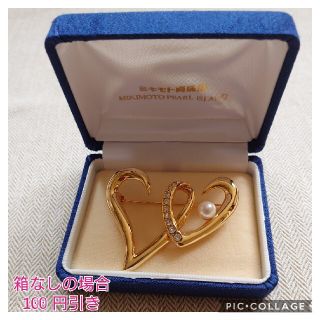 ミキモト(MIKIMOTO)の【新品箱入り】ミキモト真珠島　ハート　ブローチ(ブローチ/コサージュ)