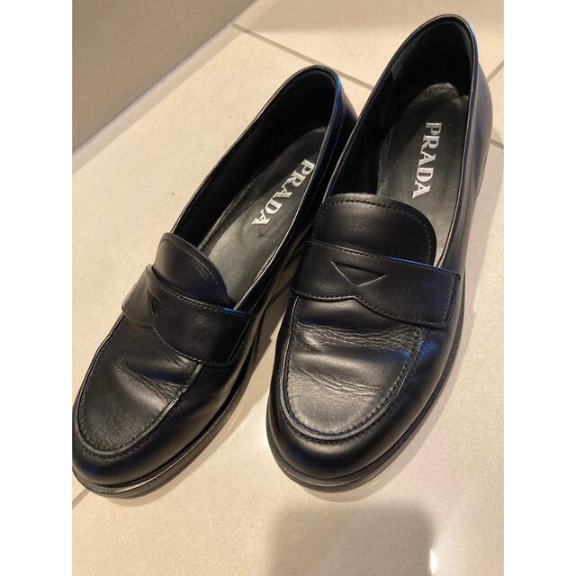 PRADA プラダ ローファー 黒 サイズ37(中古・古着通販】PRADA PRADA プラダ ローファー 黒 サイズ37(中古・古着通販】PRADA