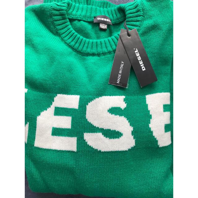 DIESEL ニット K-LOGOXNEW KNIT ホワイトロゴ グリーン L