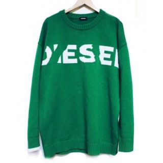 DIESEL ニット　K-LOGOXNEW KNIT ホワイトロゴ　グリーン L