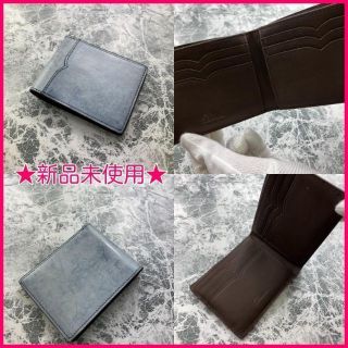 新品 未使用本革 二つ折り 財布 お財布 カード コンパクト 収納 ミニ メンズ(折り財布)