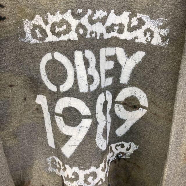 OBEY(オベイ)の専用2点】希少 90s オベイ タイダイ染めスウェット ビッグプリント 美品 メンズのトップス(スウェット)の商品写真