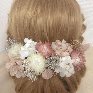 髪飾り　ドライフラワー　ヘッドドレス　ヘアピン　結婚式　卒業式　成人式　前撮り(ヘアアクセサリー)