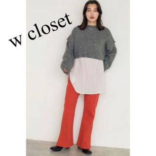 ダブルクローゼット(w closet)の新品　値下げ　wcloset  人気完売　ニット　スリットブラウス　SET(ニット/セーター)