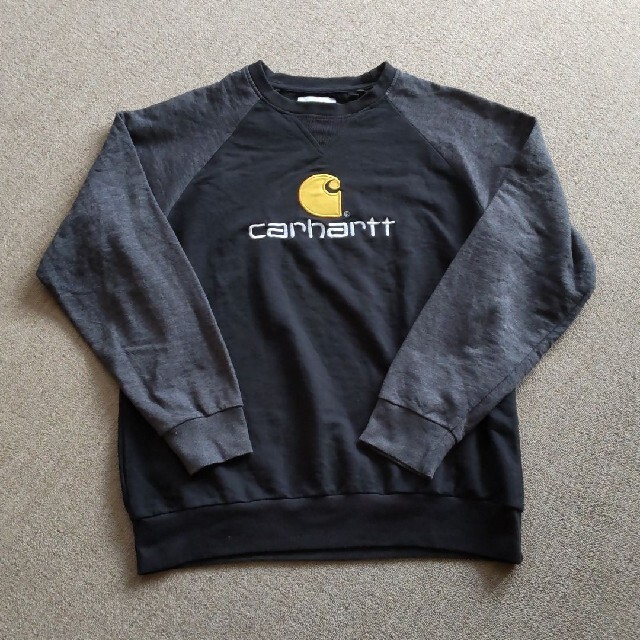 Carhartt ロゴ刺繍スウェット 長袖 ポケット グレー ビッグサイズ