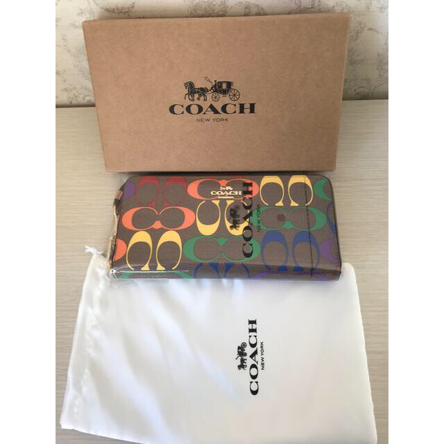 COACH シグネチャー ラウンドファスナー長財布 コーチ長財布 マルチ