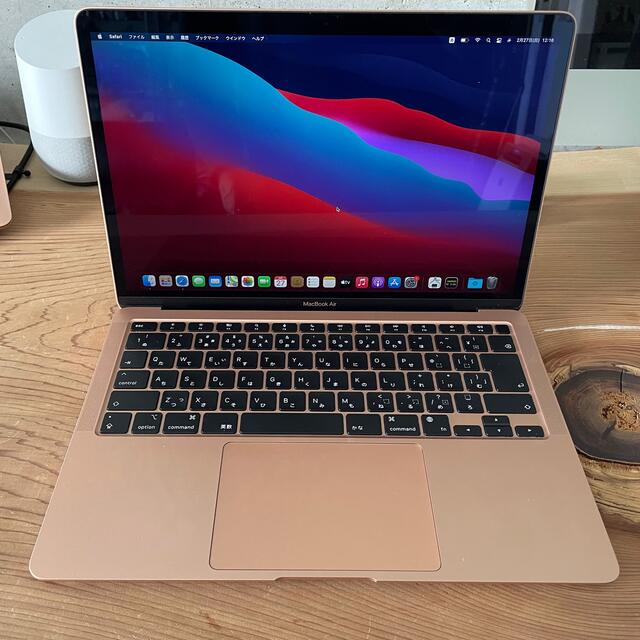 Mac (Apple)(マック)の【美品】MacBook Air M1 ゴールド　8GB SSD256GB スマホ/家電/カメラのPC/タブレット(ノートPC)の商品写真