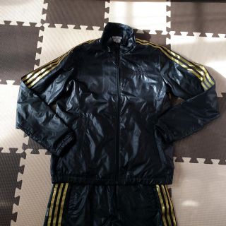 【希少カラー】90s'/adidas/ナイロンセットアップ上下/ライトブルー/S