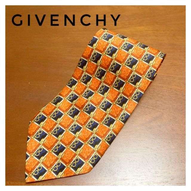 【美品・レア物】GIVENCHY ジバンシー メンズ ネクタイ オレンジ