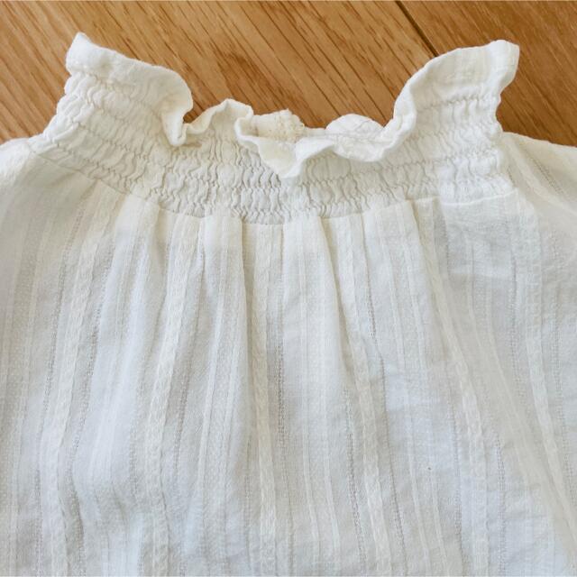 Branshes(ブランシェス)のブラウス トップス　フリル　刺繍 キッズ/ベビー/マタニティのキッズ服女の子用(90cm~)(ブラウス)の商品写真