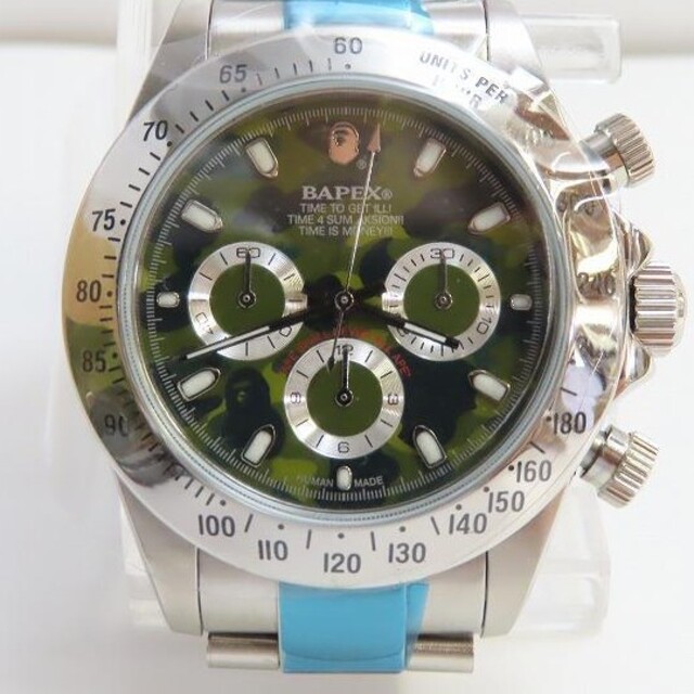 限定製作】 A カラーカモ緑 デイトナ BAPEX - APE BATHING 腕時計 限定製作】 A カラーカモ緑 デイトナ BAPEX - APE BATHING 腕時計