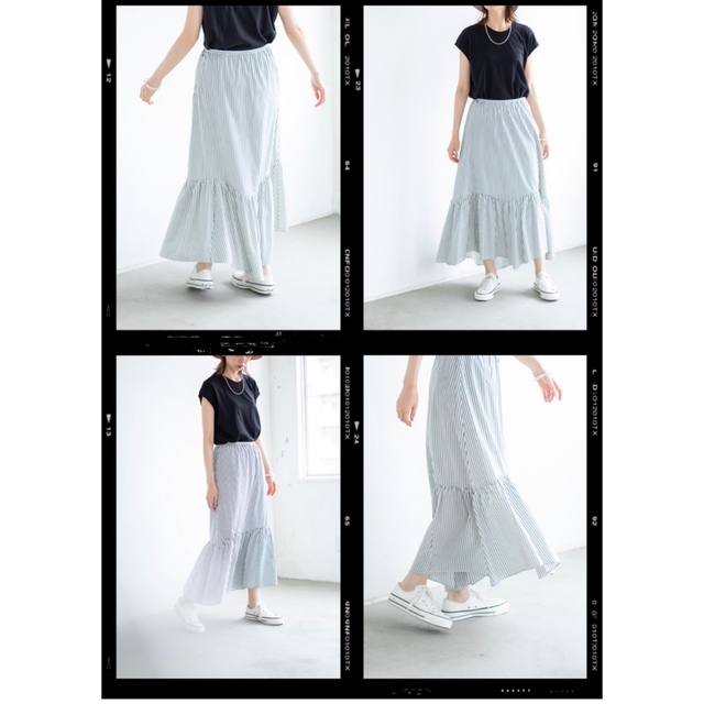 IENA - 美品❣️IENA ストライプギャザーティアードスカート 36 イエナ