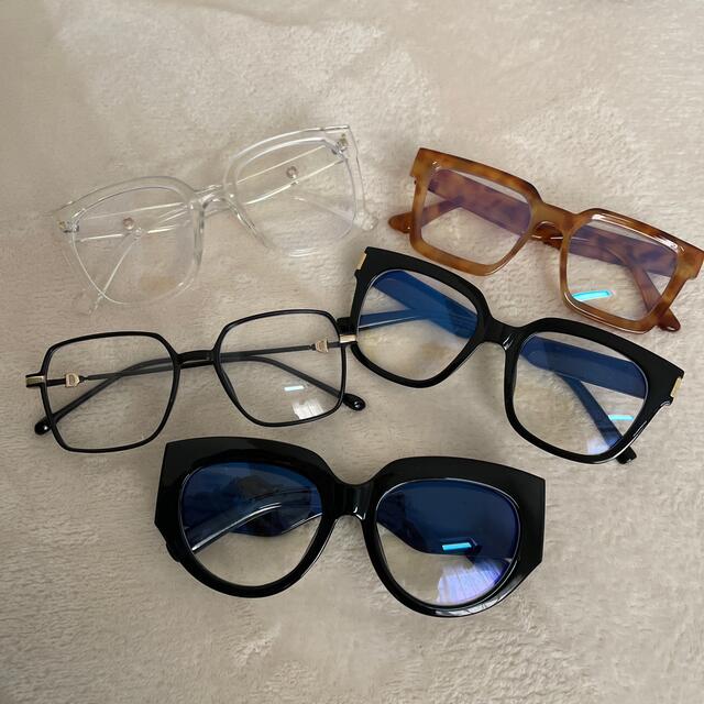 伊達メガネ　フチ太い レディースのファッション小物(サングラス/メガネ)の商品写真