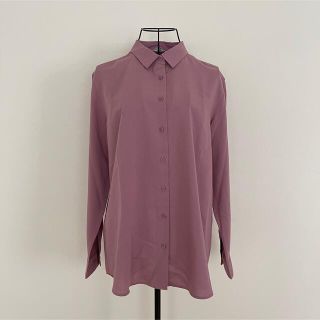 ユニクロ(UNIQLO)のユニクロ　レーヨンブラウス　ピンク(シャツ/ブラウス(長袖/七分))