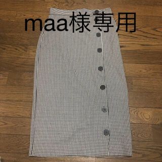 ザラ(ZARA)のロングスカート　タイト　ギンガムチェック　S(ロングスカート)