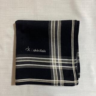 カルバンクライン(Calvin Klein)のカルバンクライン　ハンカチ　中古品　ブラック　#1605(ハンカチ/ポケットチーフ)