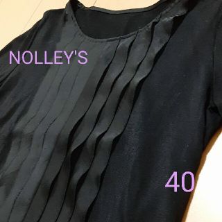 ノーリーズ(NOLLEY'S)のNOLLEY'S　カットソー　ブラック　40(カットソー(長袖/七分))