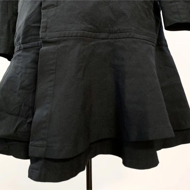 BLACK COMME des GARCONS(ブラックコムデギャルソン)の☆良品 ブラック コムデギャルソン 縮絨 レイヤード フレア コート 黒 日本製 レディースのジャケット/アウター(ロングコート)の商品写真