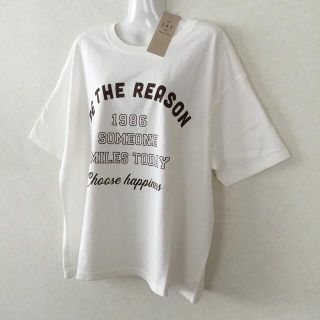 サマンサモスモス(SM2)の【新品 タグ付】サマンサモスモス ロゴプリント 半袖 Tシャツ　フリーサイズ(Tシャツ(半袖/袖なし))