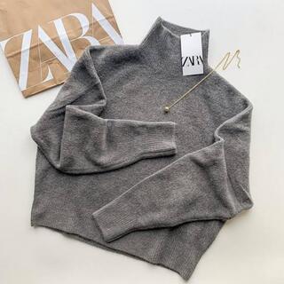 ザラ(ZARA)のzara soft knit sweater グレー　M(ニット/セーター)