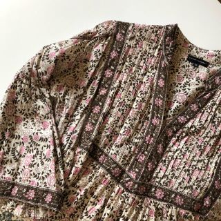 サンタモニカ(Santa Monica)の【3/26まで】vintage インド綿ワンピース 古着 花柄(ロングワンピース/マキシワンピース)