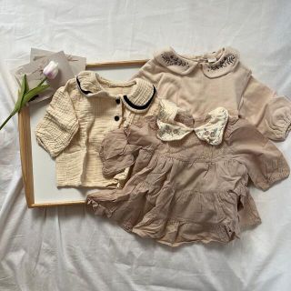 シマムラ(しまむら)の子供服　ブラウス　ワンピース　3点セット(ワンピース)