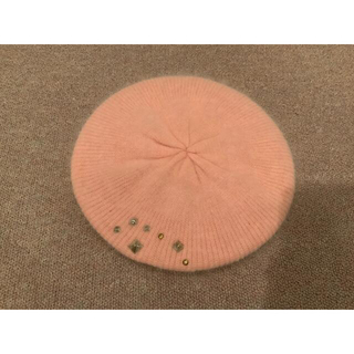 アンゴラニットベレー帽　ピンク(ニット帽/ビーニー)