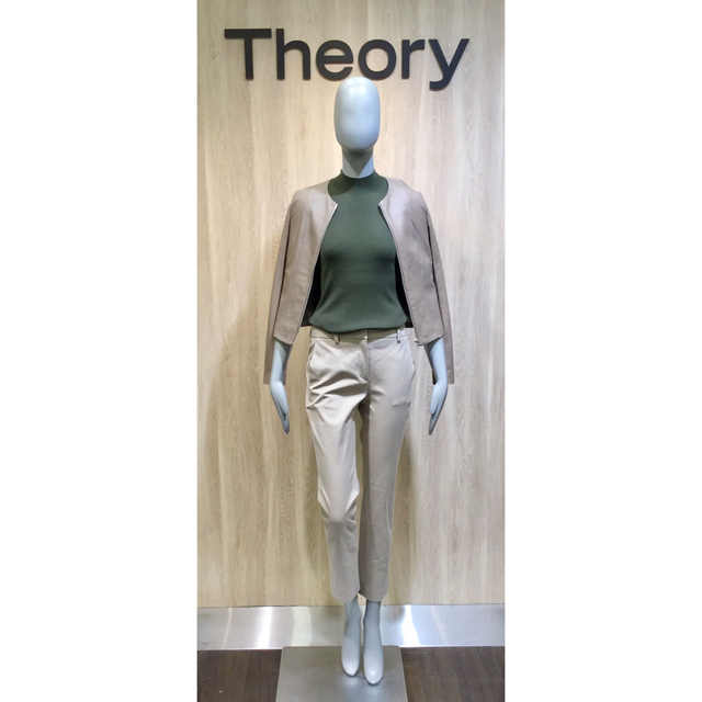 6周年記念イベントが Theory 19aw レザージャケット ベージュ