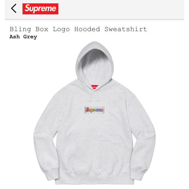 トップスSupreme Bling Box Logo Hooded Sweatshirt