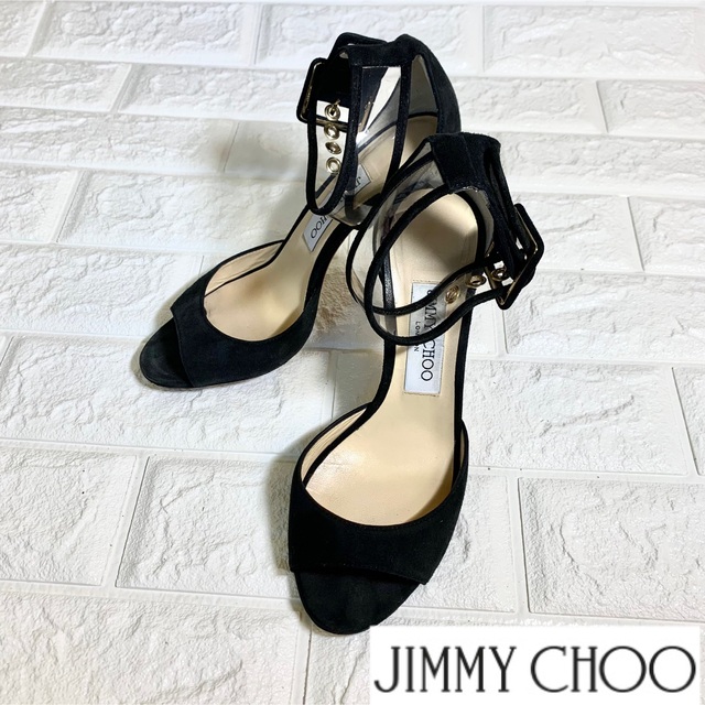 【リフト交換済】JimmyChoo ジミーチュウ　黒　クリアストラップサンダル