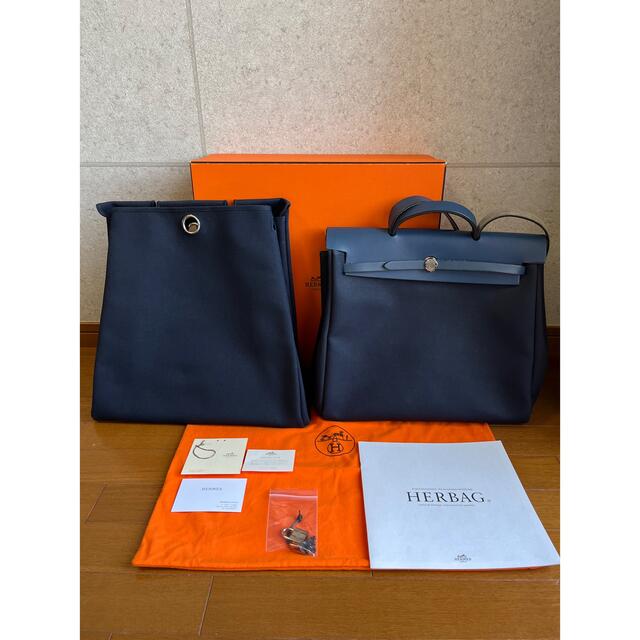 売れ筋がひ！ Hermes HERMES ショルダー ネイビー 2way エルメス エールバッグ MM ハンドバッグ 