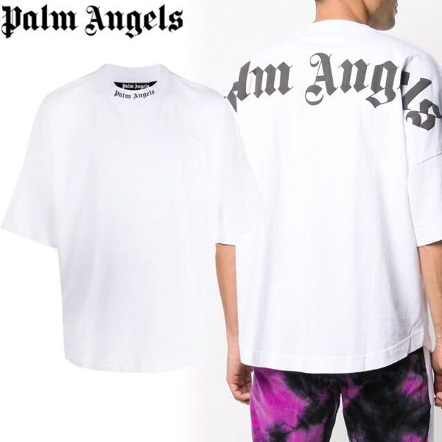 【高知インター店】 PALM 2 ANGELS XS Tシャツ 半袖 ホワイト オーバーサイズ Tシャツ+カットソー(半袖+袖なし)