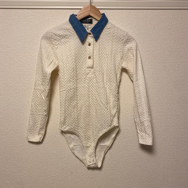 vintage ボディースーツ ロンパース ワッフル サーマル トップス 古着