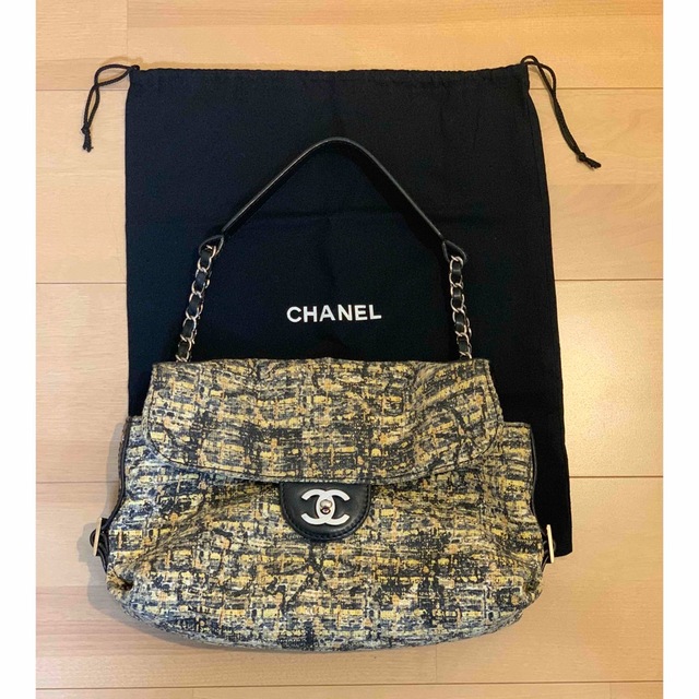 CHANEL ツイード アイコン柄 チェーンバッグハンドバッグ