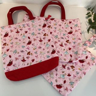 入園入学3点セット　ハンドメイド レッスンバッグ　お着替え袋　上履き袋　　(バッグ/レッスンバッグ)