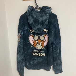 バンソン(VANSON)の【美品】VANSON × トムとジェリー 刺繍 ワッペン パーカー タイダイ(パーカー)