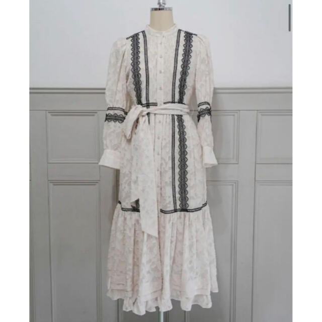 Herlipto  Jacquard Lace Belt Long Dress