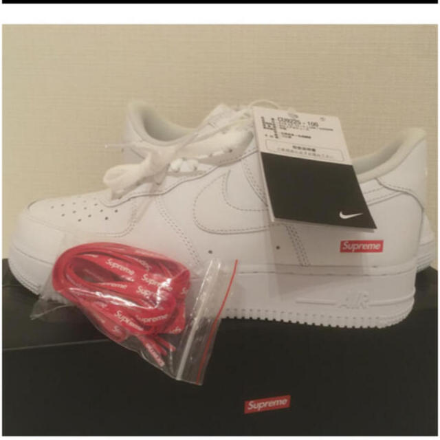 白 27.5cm NIKE Supreme AIR FORCE 1 White靴/シューズ