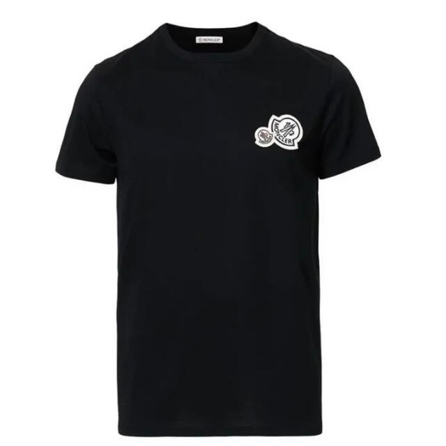 ★希少★ MONCLER Wロゴワッペン Tシャツ XL モンクレール ブラック