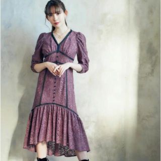 ハーリップトゥ(Her lip to)のherlipto Cord Lace Trimmed Midi Dress(ひざ丈ワンピース)