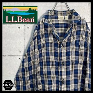 エルエルビーン L.L.Bean チェック オープンカラー  パジャマシャツ