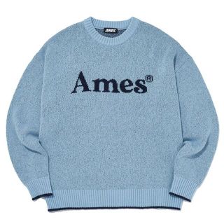 AMES WORLDWIDE ニット ブルー LOGO KNIT(ニット/セーター)