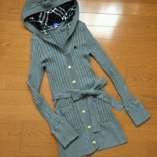 バーバリー(BURBERRY)の極美品 BURBERRY BLUE LABEL 長袖ロングニットカーディガン(カーディガン)