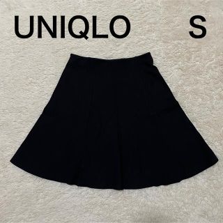 ユニクロ(UNIQLO)のUNIQLO フレアスカート ブラック S ストレッチ素材(ミニスカート)