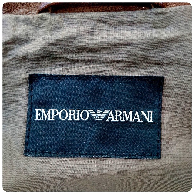 Emporio Armani(エンポリオアルマーニ)の06SS エンポリオアルマーニ 最高級アンティークレザースタンドカラーライダース メンズのジャケット/アウター(レザージャケット)の商品写真